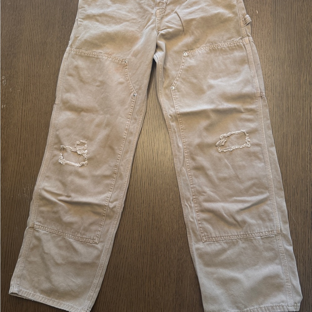 BDG Wide Leg Pants in Beige